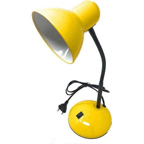 TrAdE Shop Traesio - Lampada Da Scrivania Con Braccio Flessibile Luce Lume Tavolo Per Cameretta Color - Giallo (1/2)