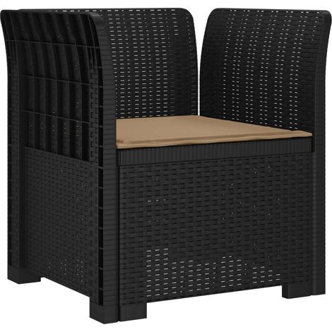Maison Exclusive - Poltrona a 1 Posto con Cuscino Aspetto Rattan PP Antracite (1/5)