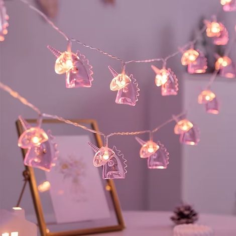 Guirlande Lumineuse Licorne - 10 Leds - Alimentation Pile - Télécommande Incluse - Décoration Chambre Mariage - 1 Pièce (1/5)