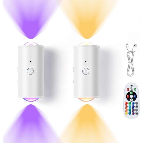 Veilleuse murale sans fil rechargeable par USB, activée par le mouvement, compatible avec la salle de bain et le salon. (1/5)