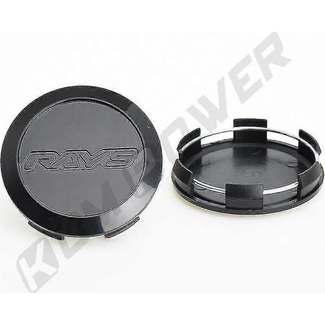 Enjoliveur central de roue de course automobile, diamètre extérieur 64 mm, diamètre intérieur 62 mm, style sport, style Rays, 3D, argent et noir Yogu, NOIR (1/2)