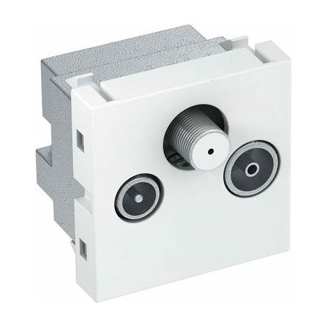 OBO Bettermann Presa antenna presa derivata, Radio - TV - SAT 45x45mm policarbonato bianco puro RAL 9010, 6105282