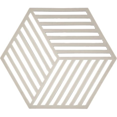 Dessous De Plat Hexagon en Silicone - Design Géométrique Moderne - Résistant À 250°C - Lave-Vaisselle - Dimensions 16 x 14 x 0,9 cm - Gris Chaud (1/5)