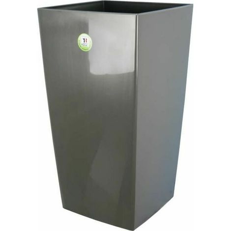 RIVIERA Pot de fleurs Nuance - Carre - 38 x 38 x H 69 cm - Gris paillete