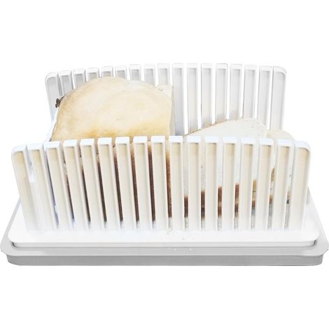Bread Slicer, Baking Toast Splicer, Cutter Board, Adjustable Thickness Cutting Tool, Cheese and Ham Slicer for Kitchen Bread and Sandwich Prep, 13.58x8.86x2.56 Inches (1/5)