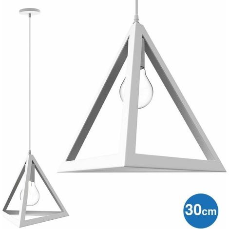 Trade Shop - KRONLEUCHTER LAMPE HÄNGEND PYRAMIDE 30CM MODERNES DESIGN WEISSER LAMPENSCHIRM - (1/5)