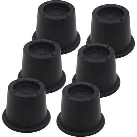 Rehausseurs de meubles noirs, lot de 6, 5,8 cm (2,3 pouces), pour lit, canapé, bureau, supporte jusqu'à 590 kg (1300 lb). (1/5)