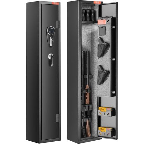 Armoire à 2 fusils, coffre-fort pour armes à fusils avec serrure et clavier numérique, rangement pour armes à feu à accès rapide avec étagère amovible, pour fusils et pistolets domestiques