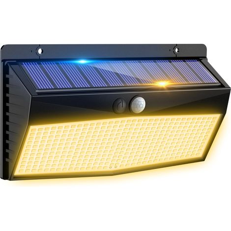 Paquete de 3 luces solares para exteriores: 368 LED con sensor de movimiento, 3 modos de inducción, IP65, resistente al agua, luz blanca. (1/5)