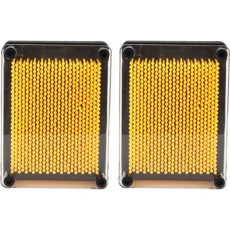 Lot de 2 jouets 3D à épingles jaunes, tableau anti-stress raffiné pour décoration de bureau, table ou restaurant. (1/5)