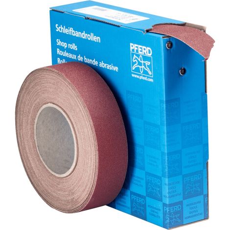 PFERD TOOLS Korund Schleifbandrolle Gewebe SBR Breite 38 mmxLänge 25m A100 für universelle Anwendung