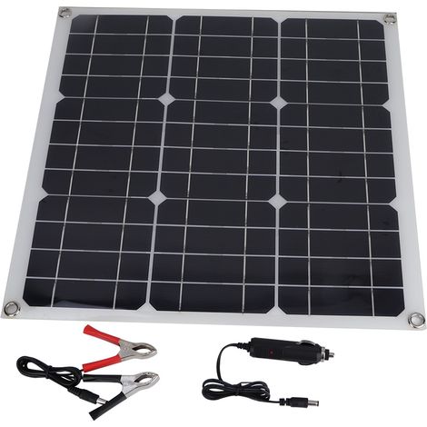 Kit panneau solaire monocristallin 30 W 18 V, panneau solaire flexible avec clip pour batterie (1/5)