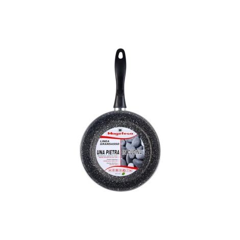 Magefesa K2 Gransasso - Padella 26cm de acciaio vetrificato, esterno grigio screziato. Effetto pietra antiaderente rinforzato a due strati, adatto a tutti i tipi di de di fornelli, in particolare a in (1/2)