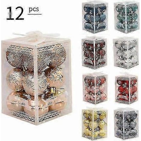 Lot de 12 boules décoratives de Noël pour sapin, fêtes et mariages. (1/5)