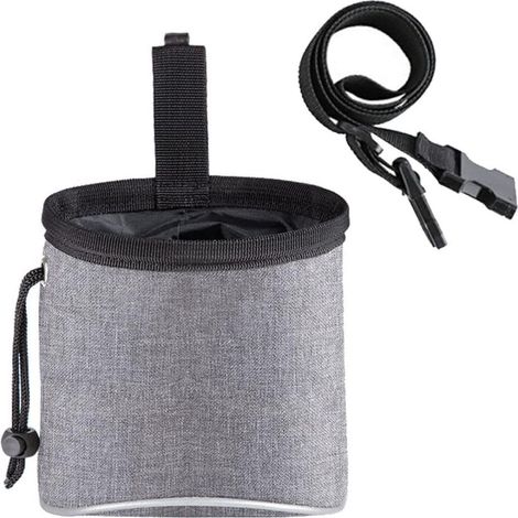 1 pochette à friandises pour chien, avec distributeur de sacs à déjections et ceinture ajustable, idéale pour entraînement extérieur
