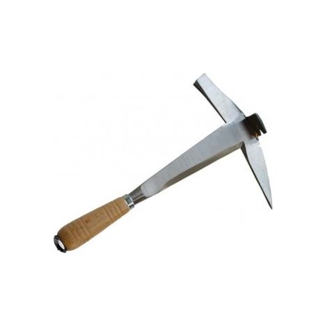 Jouanel – Marteau de couvreur forgé à droite – Manche bois rainuré – Panne large pour ardoise – Talon anti-dérapant 15x20mm – Arrache-clous
