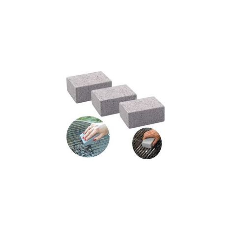 Lot de 3 brosses en pierre ponce haute température, nettoyage de brique et grille barbecue – Résistantes et efficaces– (1/3)