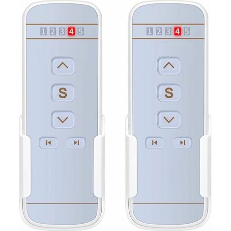 2 télécommandes pour volets roulants RTS, 5 canaux, fréquence 433,42 MHz, pile incluse, compatible avec moteurs radio RTS (1/4)