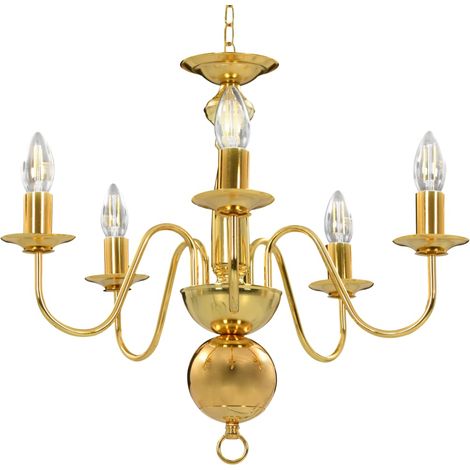 Lustre Doré 5 ampoules E14