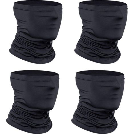 [Lot de 4] Cache-cou écharpe, turban respirant, couvre-turban facial refroidissant le cou leggings d'équitation (noir) (1/2)