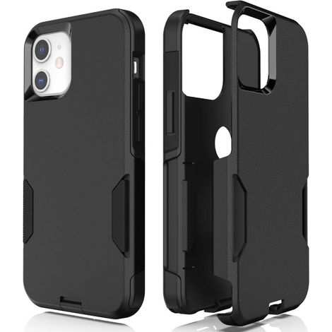 Custodia per cellulare compatibile con iPhone 12 e iPhone 12 Pro, design ultrasottile, protezione antibatterica, struttura antiurto in due parti. (1/2)