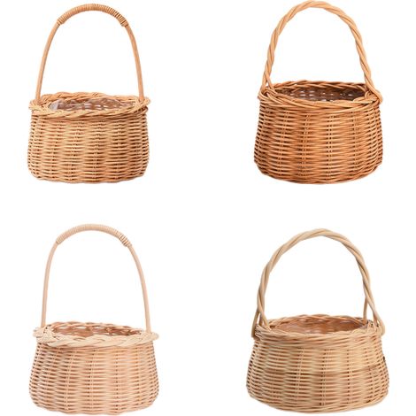 Très endommagé Veuillez inclure du papier bulle et des coussins d'air lors de l'expédition depuis l'entrepôt Panier à fleurs en osier, fait main, style rustique, idéal pour les compositions florales (1/2)