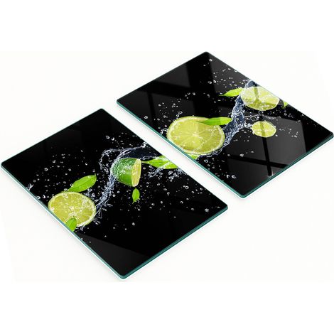 Taglieri da cucina in vetro con grafica "Lime e Acqua" 2x40x52 cm (1/5)