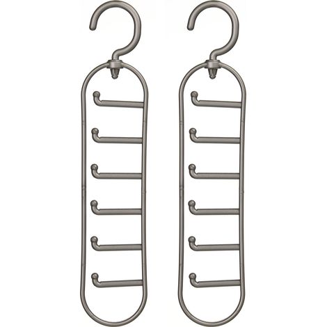 Premier Housewares Grey Plastic Tie Organiser - Set of 2 (1/5)