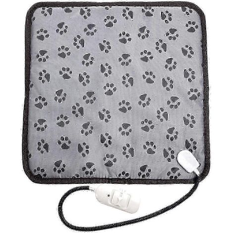 Grand coussin chauffant électrique étanche pour chiens et chats - 45 x 45 cm avec température réglable et cordon en acier durable. Idéal pour les chiots qui mettent bas.
