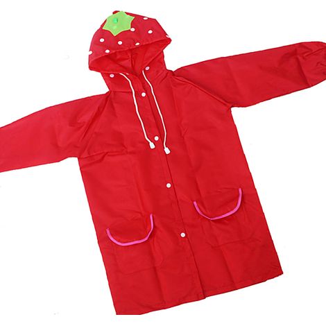 Imperméable enfant à motifs animaux, coloré, style dessin animé, écologique, rouge (1/4)