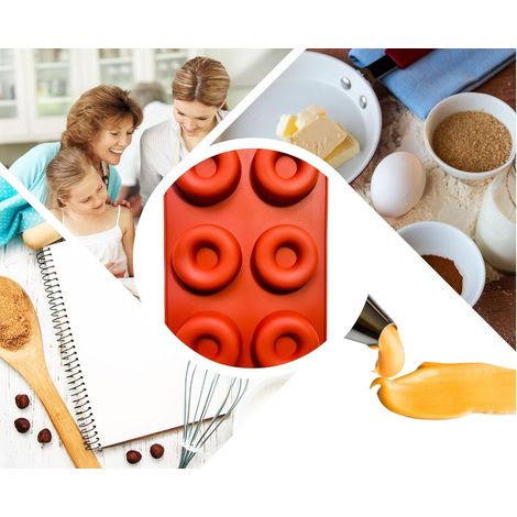 1 Moule en silicone,6 cavités,revêtement antiadhésif,moule pâtisserie,pour muffins,brownies,gâteaux,usage domestique (1/5)