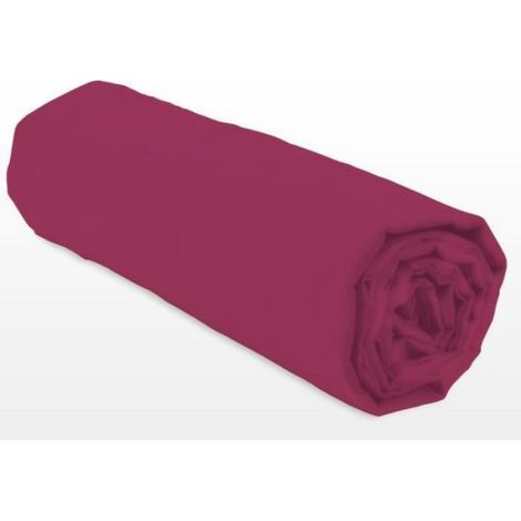 Drap-housse - 140x190+35 Cm - Fuchsia - 100% Coton - 1 Pièce (1/4)