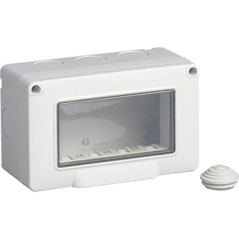 Cassetta con coperchio idrobox per esterno a 4 posti compatibile con living light international air custodia per interruttori ip55 (1/5)