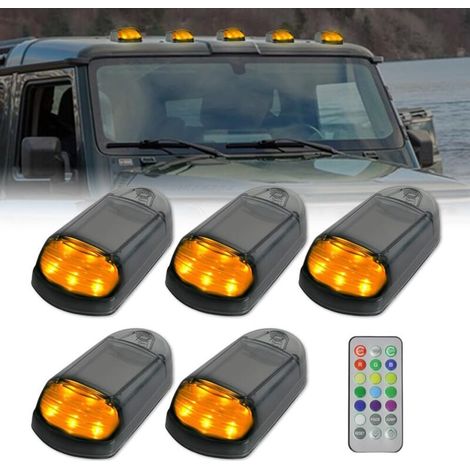 Solarbetriebene LED-Fahrerhausleuchte mit Vibrationssensor, kabellose LED-Leuchten, kompatibel mit Lkw, Pkw und Universalmodellen (gelbes Licht) (1/5)