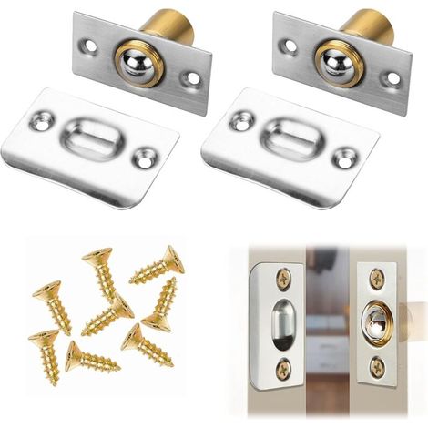 Cierre de bola para puerta, cierre de bola ajustable, cierre de bola para muebles, cierre de bola ajustable para muebles, cerradura de bola de acero inoxidable (2 piezas)