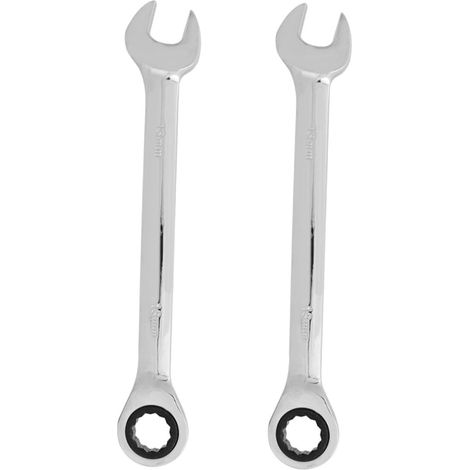 Clé à Cliquet Antidéflagrante 13mm, Lot de 2, Acier Argenté (1/4)