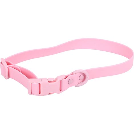 Verstellbares Hundehalsband, wasserdicht, rostfrei, leicht zu reinigen, weich und komfortabel, aus rosafarbenem PVC, 31–50 cm. Geeignet für Hunde, Katzen und andere Haustiere. (1/5)