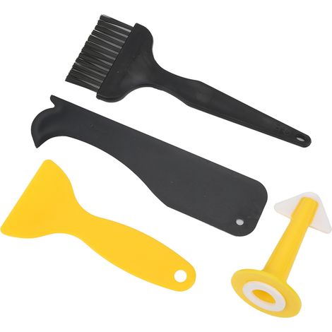 Kit de 20 outils de finition pour calfeutrage : racloir à colle pour verre, buses de jointoiement et d'application de mastic. (1/5)