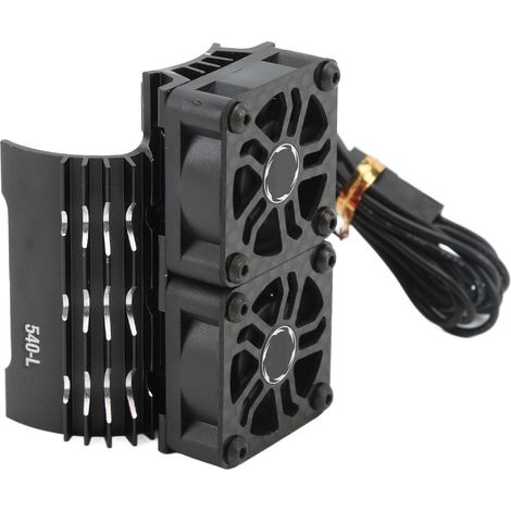 Dissipateur thermique pour ventilateur de moteur télécommandé de 36 mm, 28 000 tr/min, 8,4 V, conception à double ventilateur, convient aux moteurs 540/550, noir. (1/5)
