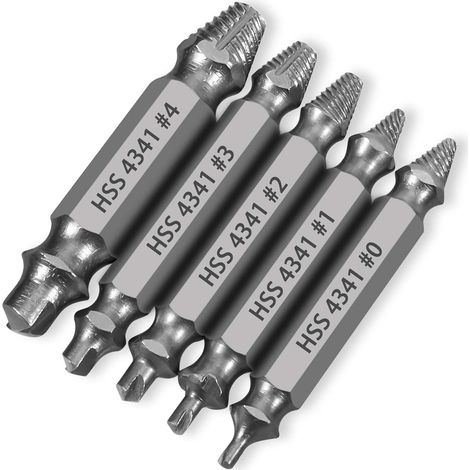 Sollbry Cadeaux pour hommes, ensemble d'extracteurs de vis endommagés en titane 5 pièces - Extracteur pour vis à tête dénudée, écrous et boulons, outils de forage pour un retrait facile de la rouille (1/3)