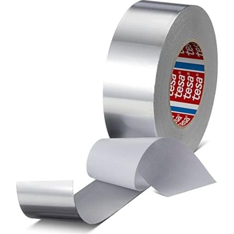 Ruban Aluminium Adhésif Extra Fort pour Conduits, Tuyaux et Isolation Thermique, de -40 °C à +160 °C, 50 mm x 25 m (1/5)