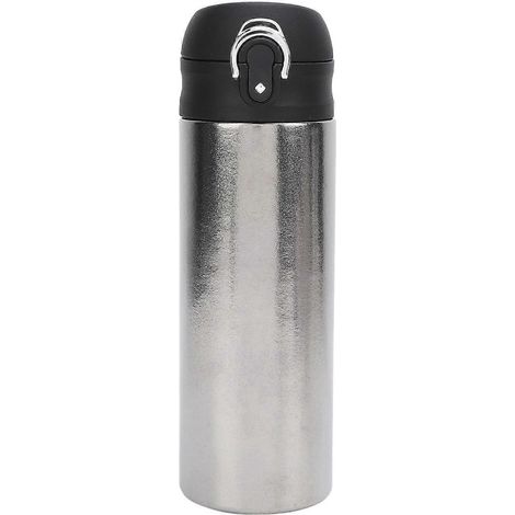 Reiner Titan-Thermobecher mit federndem Deckel, 450 ml Fassungsvermögen, isolierte Wasserflasche für Zuhause, Büro