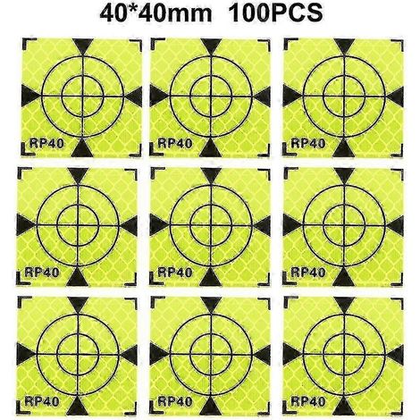 Lot de 100 autocollants réfléchissants pour cibles de stations totales et rubans à mesurer. (1/5)
