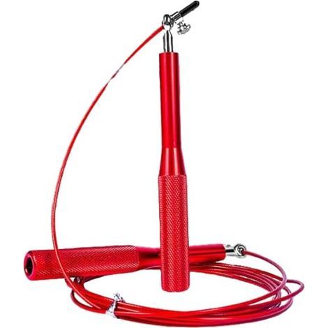 Corde à sauter réglable 2,8 m pour fitness – Corde de vitesse renforcée avec roulements 360°, poignées en aluminium antidérapantes – Idéale pour adultes, enfants, femmes, hommes