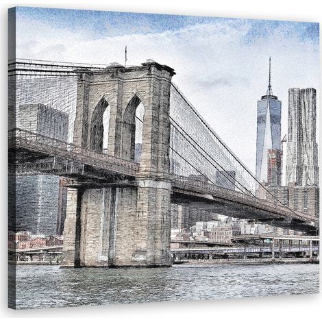 Tableau déco New York City Pont de Brooklyn 40x40 (1/5)