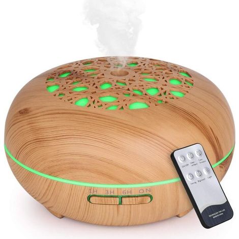 Diffuseur Dhuiles Essentielles - 550 ml - Brume Froide A Ultrasons - Silencieux 35 dB - Minuterie 1/3/6 H - Veilleuse 7 Couleurs LED - Pour Maison Bureau Spa (1/5)