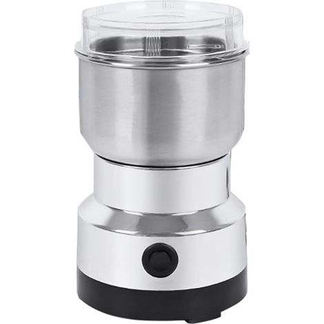 Diese elektrische Mini-Kaffeemühle aus Edelstahl ist ideal für den Hausgebrauch. Sie verfügt über vier Klingen und einen leistungsstarken 150-Watt-Motor zum ultrafeinen Mahlen von Kaffeebohnen, Gewürz (1/4)
