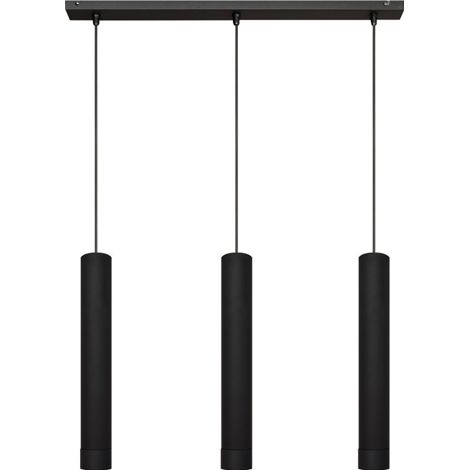 Helam TUBA Plafonnier Barre Droite Noir 60cm