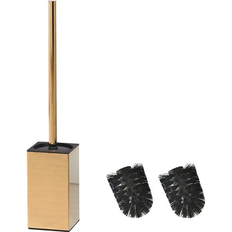 Square Stainless Steel Toilet Brush Holder (Gold) (1/5)
