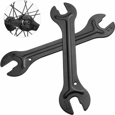 2 Pièces Clé de Moyeu de Vélo, 13/14/15/16mm Clé à Cône Clé de, Clés à Cône de Bicyclette, pour Réparer Les Pédales de Vélo Et Les Moyeux de Roue, Accessoires pour Outils de Réparation de Vélos (1/4)